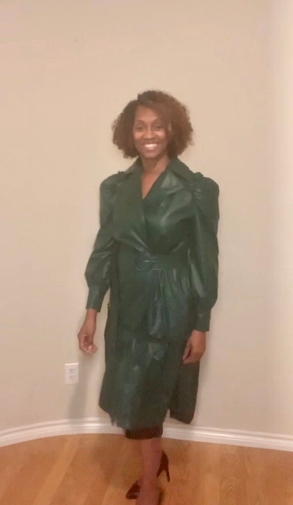 Faux Leather Coat Dress Faux Leather Coat Dress