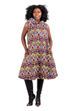 Cowl Neck African Print Dress