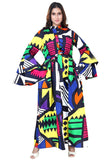 African Print Bell Sleeve Dress