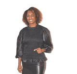 Ruched Faux Leather Top