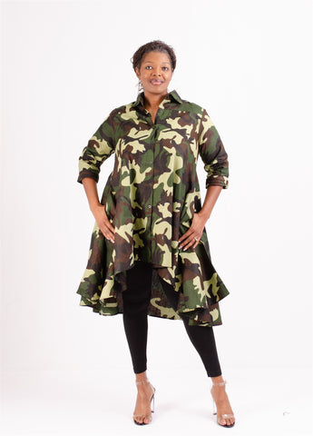 Camouflage High Low Tunic