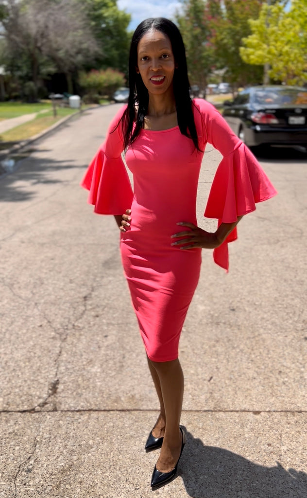 Bell Sleeve Midi Dress Diva's Den Fashion, LLC Bell Sleeve Midi Dress Diva's Den Fashion, LLC