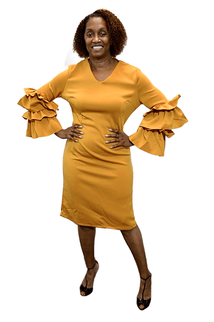 Tiered Scuba Dress S / Red Tiered Scuba Dress S / Red