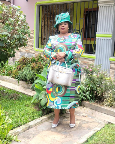 Lily & Taylor 4712 green dress