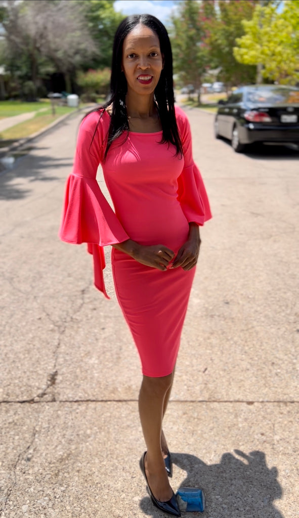 Bell Sleeve Midi Dress Diva's Den Fashion, LLC Bell Sleeve Midi Dress Diva's Den Fashion, LLC