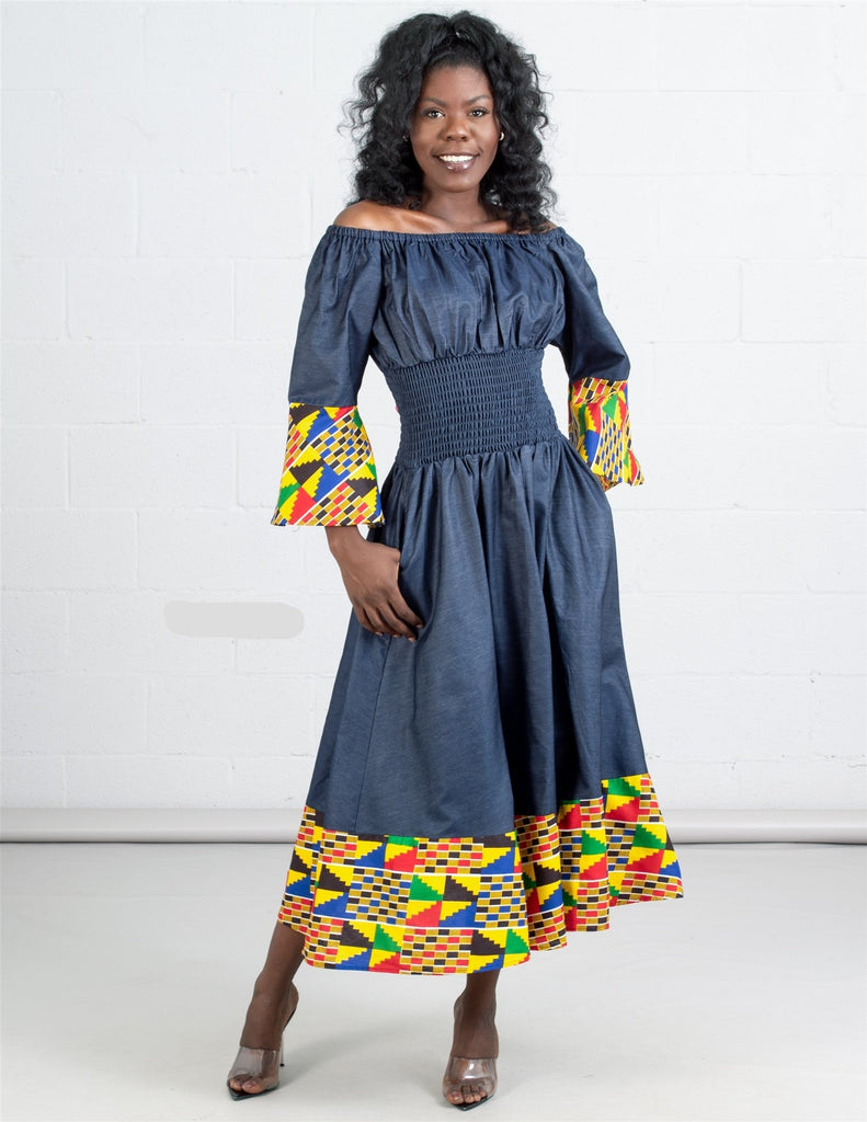 Denim Smock Maxi Dress Denim Smock Maxi Dress