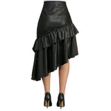 Faux Leather Asymmetrical Skirt