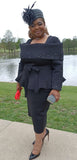 Serafina 4214 scuba skirt suit