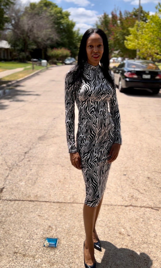 Zebra Stripe Dress L / Zebra Print Zebra Stripe Dress L / Zebra Print