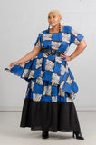 African Print Peasant Maxi Skirt