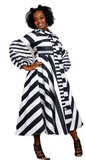 Striped Bow Tie Midi Dress