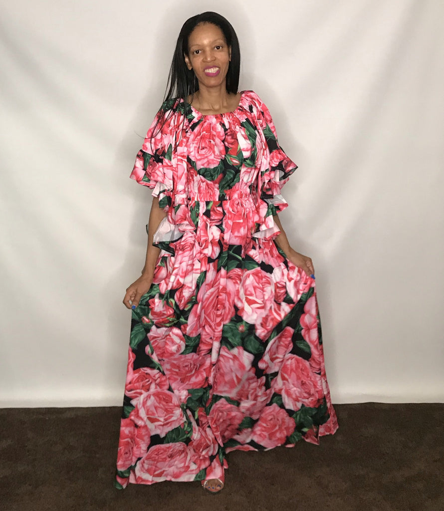 Flower Print Maxi Dress – Diva's Den Fashion, LLC