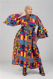 African Print Bell Sleeve Dress