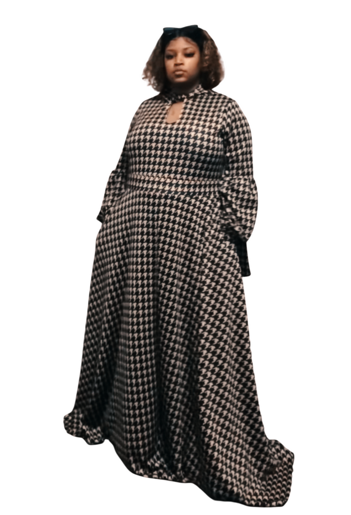 Houndstooth Maxi Dress – Diva's Den Fashion, LLC