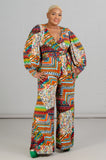 African Print Knit Jumpsuit