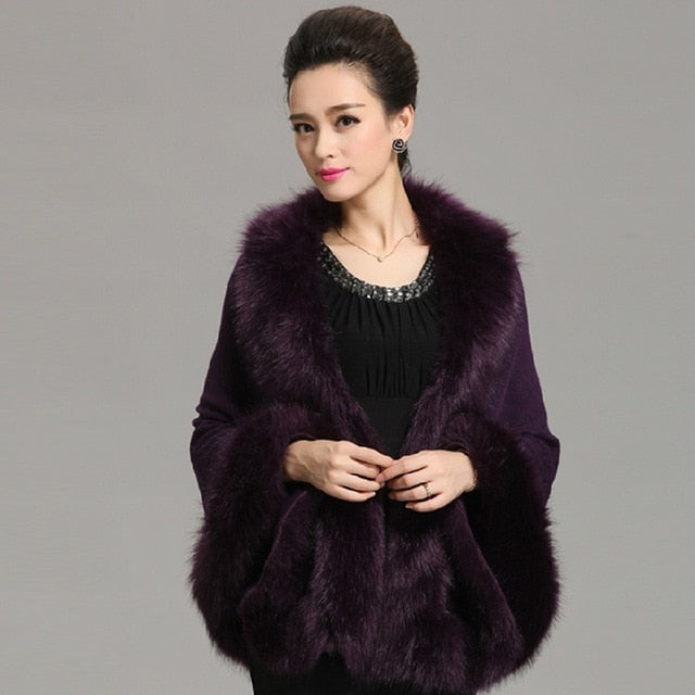 Faux Fur Poncho – Diva's Den Fashion, LLC
