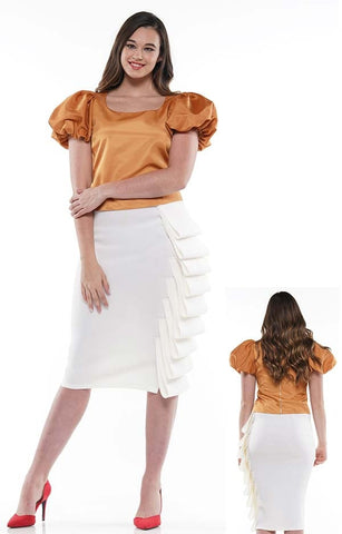 Side Ruffle Scuba Skirt
