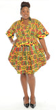 African Print Smock Waist Dress