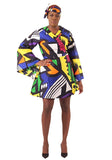 African Print Wrap Top