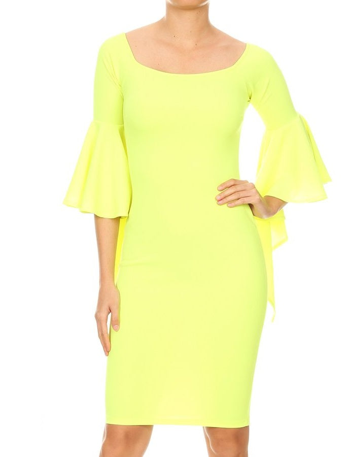 Bell Sleeve Midi Dress Diva's Den Fashion, LLC Bell Sleeve Midi Dress Diva's Den Fashion, LLC